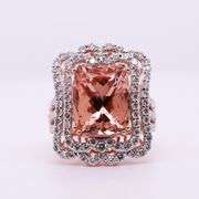 Stunning 8cts Morganite and Diamond Ring