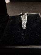 ELEGANT 14K WHITE GOLD CLUSTER ENGAGEMENT RING