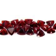 Deep burgundy 10.90ct trillion cut untreated Garnet set