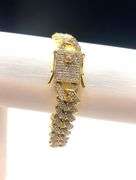 55 Ctw Impressive 40.1 Gram 14Kt Yellow Gold Plated Miami Cuban Link Bracelet