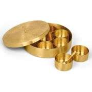 Pure Brass 7 Spice Containers and Spoon
