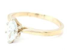 14kt Yellow gold 0.70ct single cut marquise solitaire diamond ring