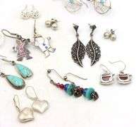 Group lot of Vintage 925 sterling silver earrings