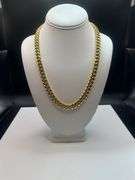 Huge 113.5 Gram 18 Kt Gold Plated Cuban Curb Link Necklace