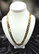 Huge 62.5 Gram 14K Tri-Layered Yellow Gold Plate Mariners Link Necklace