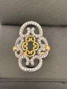 BRAND NEW 18K YELLOW GOLD DIAMOND RING FILIGREE STYLE