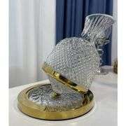 360° Rotating Wine Decanter with Golden Base