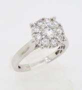 1.02CTW Diamond Halo Ring Made in 14k White Gold