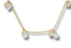 18kt Yellow gold Blue Topaz and Peridot Anklet