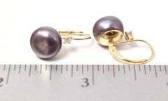 Precious Pearl  and Diamond Earrings in 14K Yellow Gold