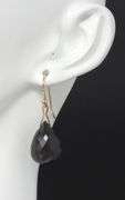 14kt Yellow gold black onyx dangle earrings