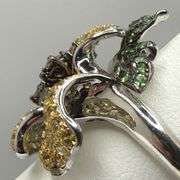 14k white gold and multicolor sapphire ring, size 8.5