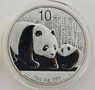 2011 Silver Chinese Panda 10 Yuan 1 Oz / BU (Original Capsule)