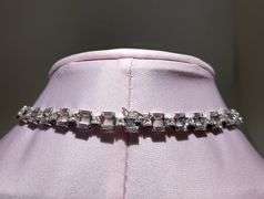14k white gold Exquisite 9.25 cwt. Amethyst & Diamond Necklace – A Masterpiece of Elegance