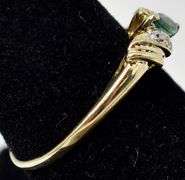 Emerald Gemstone and Diamond Ring in 10K Yellow Gold