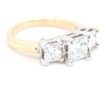 14kt Yellow gold 1.25ctw princess cut diamond band
