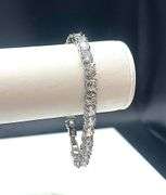 Beautiful 18 Kt White Gold Lab Simulated Diamond Tennis Bracelet