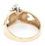 Cute Little 10K YG Diamond Cluster Ring
