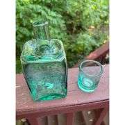 Hand-Blown Bedside Water Carafe and Drinking Glass