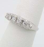 Vintage Five Stone Diamond Ring in 14k White Gold