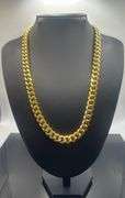 Huge 113.5 Gram 18 Kt Gold Plated Cuban Curb Link Necklace