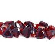 Deep burgundy 10.62ct trillion cut untreated Garnet set