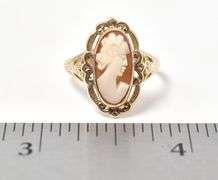 Vintage 10K Yellow Gold Sardonyx Cameo Ring