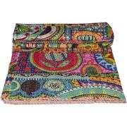 Handmade Cotton Quilt Reversible Throw Blanket