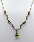 16" 14k gold Peridot and diamond necklace
