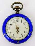 Antique Enamel Ladies Pocket Watch, Runs