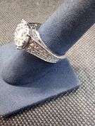 ELEGANT 14K WHITE GOLD CLUSTER ENGAGEMENT RING