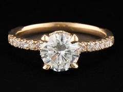 1.80ctw Round Diamond Under Halo Straight Engagement Ring in 14K