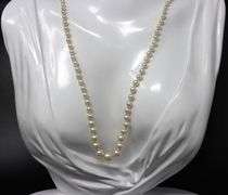 Vintage graduated pearl strand necklace with diamond clasp and shortener