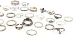 Vintage 925 sterling silver group lot of rings
