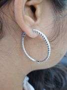 INSIDE OUT 14K WHITE GOLD HOOP EARRINGS