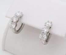 1.88CTW Diamond Hoop Earrings in White Gold
