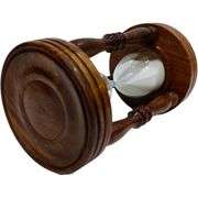 Teak Wood Hourglass with White Sand