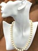 Elegant White Pearl Necklace with Diamond Lobster Clasp
