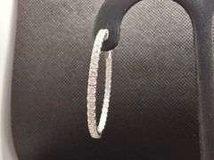 ELEGANT 14K WHITE GOLD HOOP EARRINGS