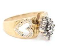 Cute Little 10K YG Diamond Cluster Ring