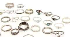 Vintage 925 sterling silver group lot of rings