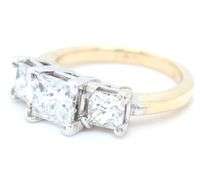 14kt Yellow gold 1.25ctw princess cut diamond band