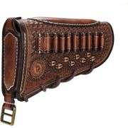 Leather Cheek Rest Buttstock Pouch with Ammo Holder