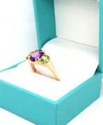 14kt Yellow gold 2.40ctw amethyst and 1.25ctw peridot cocktail ring