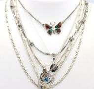 Group lot of 8 Vintage 925 sterling silver necklaces