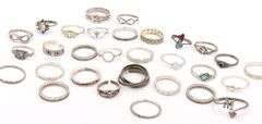 Vintage 925 sterling silver group lot of rings