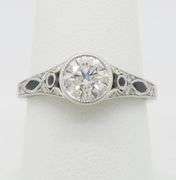 Designer Sylvie Diamond & Blue Sapphire Ring