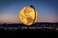 Illuminated Globe with Wooden Stand