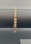 Gorgeous 18 Kt White Gold 16.5 Ctw Lab Simulated Morganite Tennis Bracelet