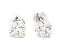 14kt White gold 1.51ctw diamond stud earrings
